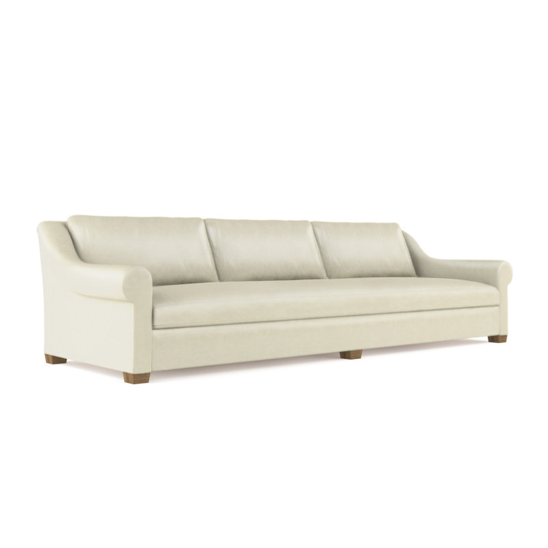 Canapé Thompson, Cuir rétro albâtre, H 32 po x l 120 po x P 41 po, Ébène