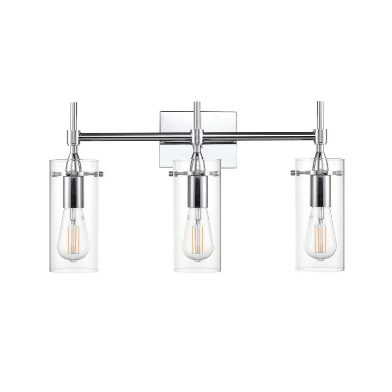 Sansbury Armed Sconce, Polished Chrome, Clear
