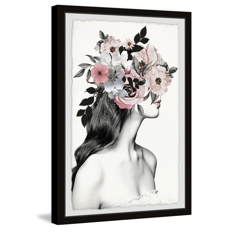 «Flower brune», reproduction encadrée, H 30 po x l 20 po x P 1,5 po