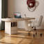 Bureau moderne et simple de style crème français avec une armoire-1216743304