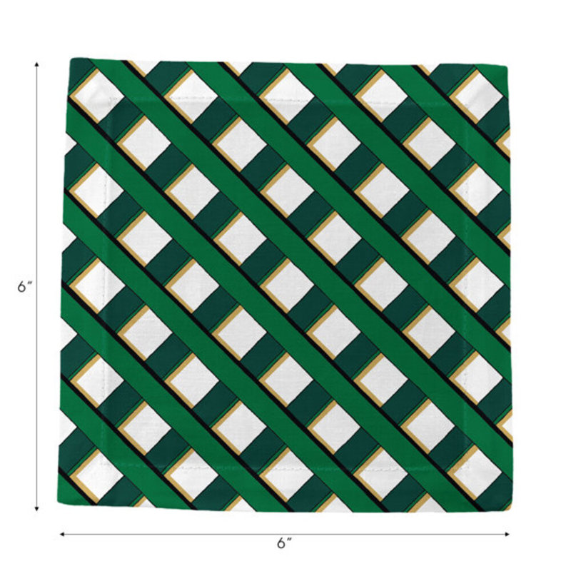 Cotton Blend Square Napkins, Green