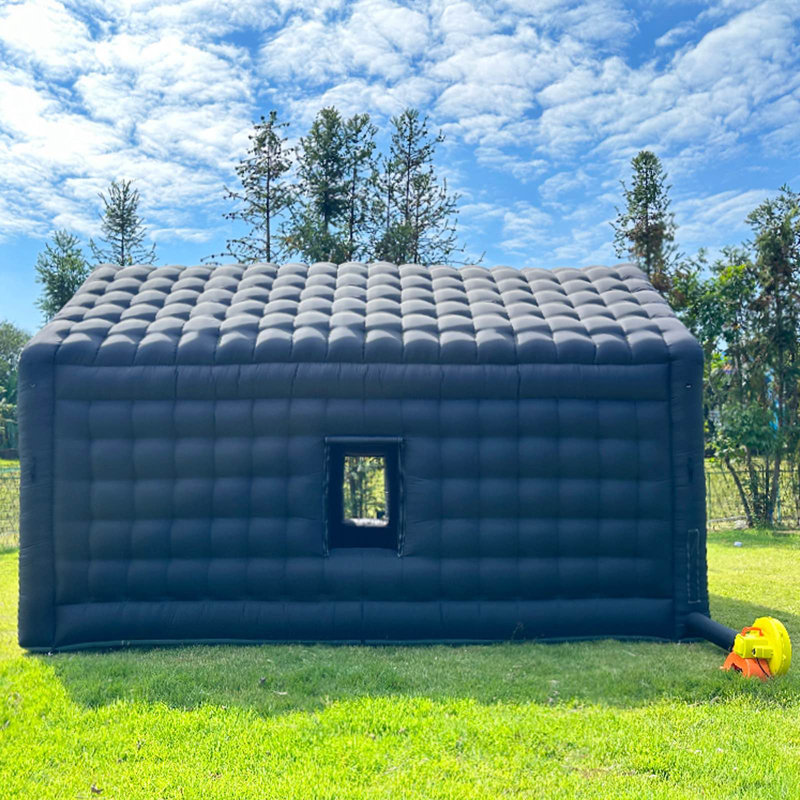 20' x 16.5' Inflatable Nightclub Tent Black Portable Party Booth with Blower, 143" H x 236.22" W x 236.22" D, Black