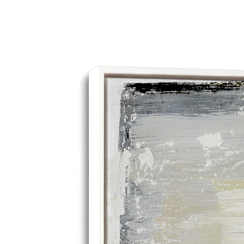 «Waves of Neutral Energy II», reproduction sur toile , H 18,75 po x l 12,75 po x P 1,75 po, Cadre flottant blanc opaque