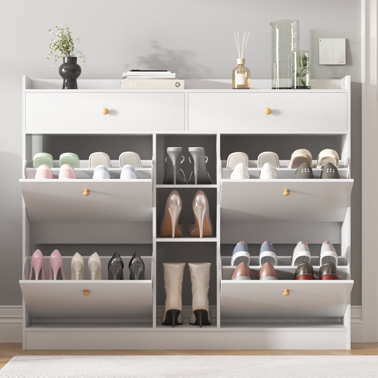 30 Pair Shoe Storage Cabinet Hokku Designs Finish: White