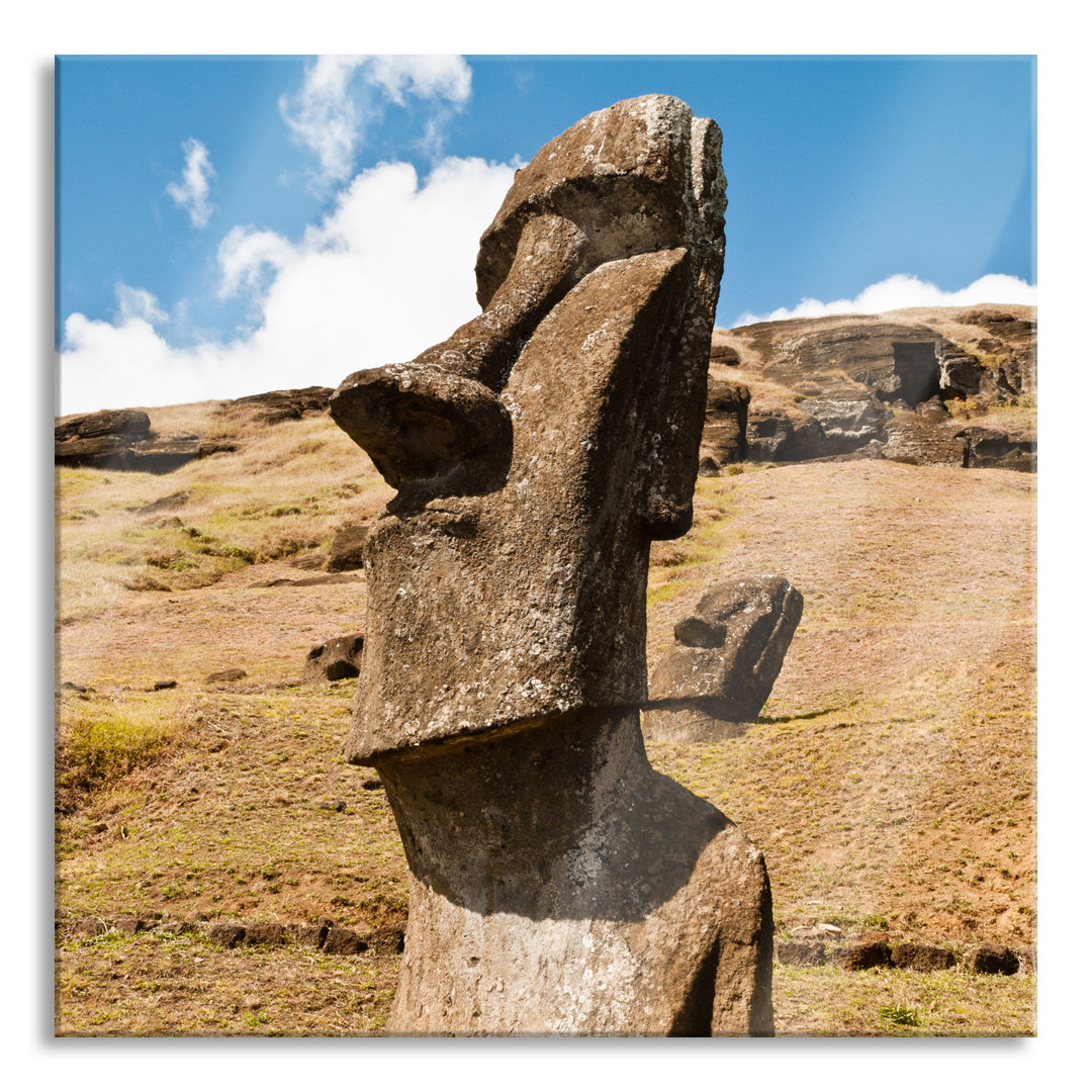 Ungerahmtes Foto auf Glas "Moai-Statue auf der Osterinsel"