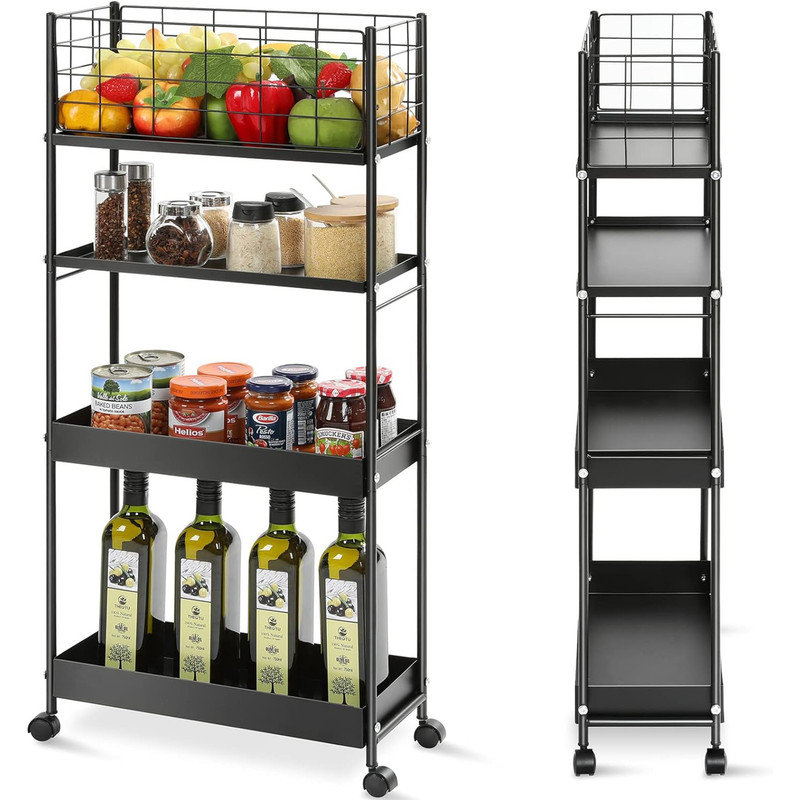 35.18'' H x 16.7'' W Utility Cart, Black