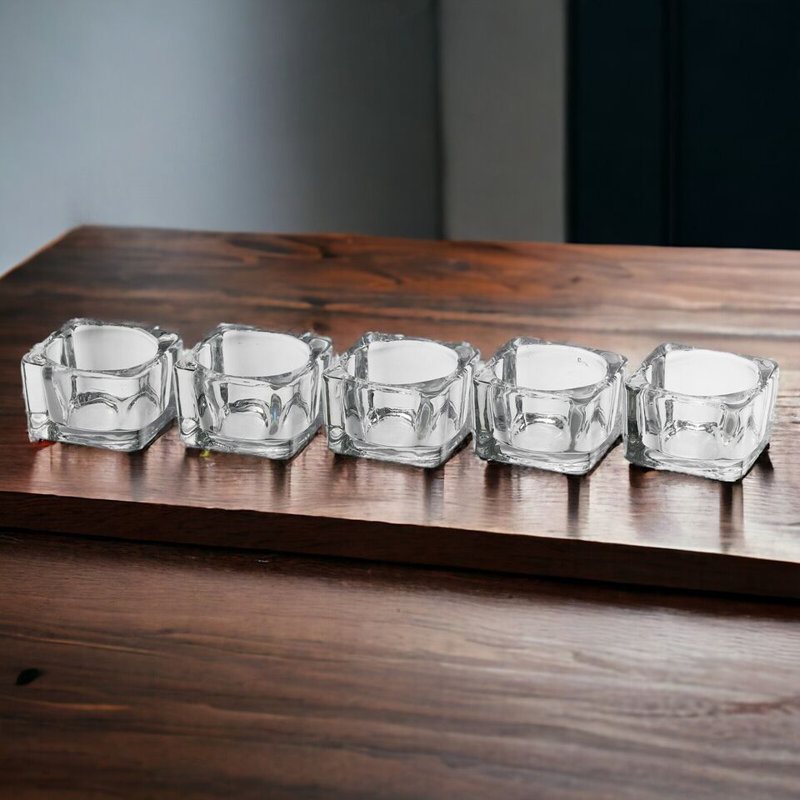 5 Piece Glass Tealight Holder Set