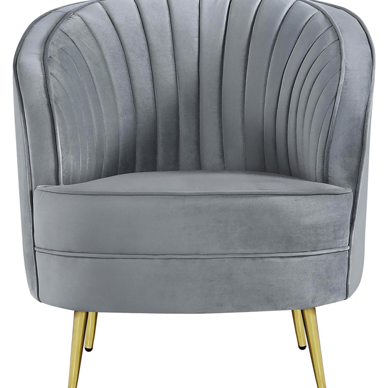 Chaise d'appoint en velours gris avec pieds dorés, choix de sièges confortables et pour la maison, pièce de revêtement