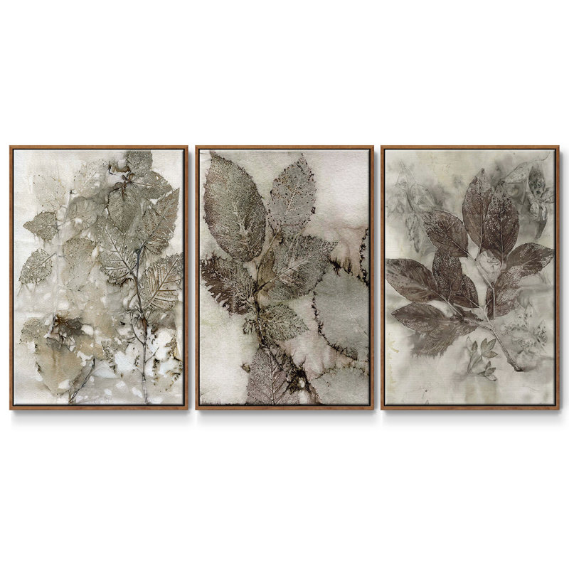 3 feuilles de bouleau I, Noyer, H 36 po x l 72 po