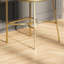 Tabouret de bar moderne de 31 po en similicuir blanc, structure dorée, tabouret à deux hauteurs pour îlot de cuisine, patins réglables en acier, rassemblements confortables