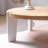 Modern Burlywood Solid Wood Round Coffee Table