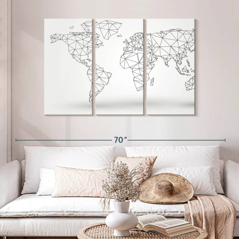 Aliaz Abstract Connectivity World Map, 32" H x 50" W