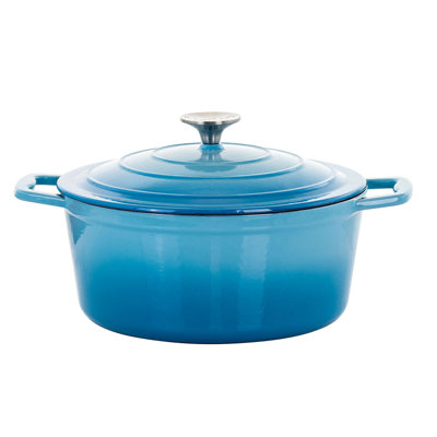 Cocotte rond en fer coulé 4 qt méga chef avec couvercle