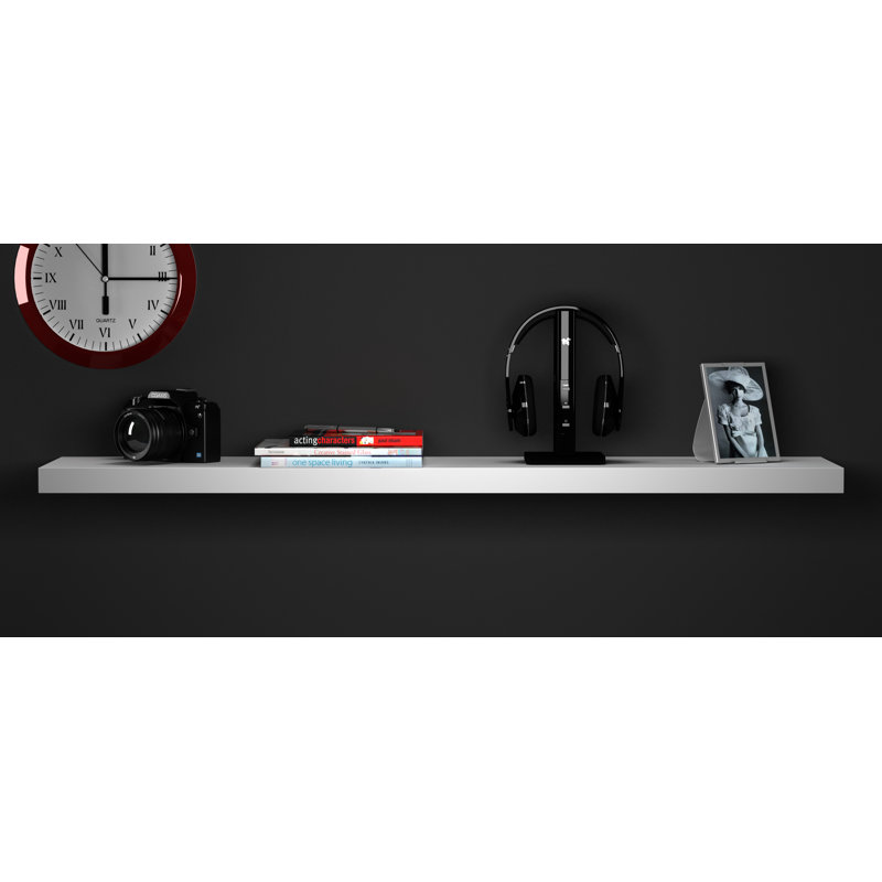 3 Piece Floating Shelf, 4cm H x 120cm W x 23.5cm D, White