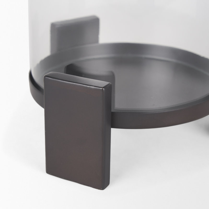 Plat de table en métal, Noir, H 11,5 po x l 8 po x P 8 po