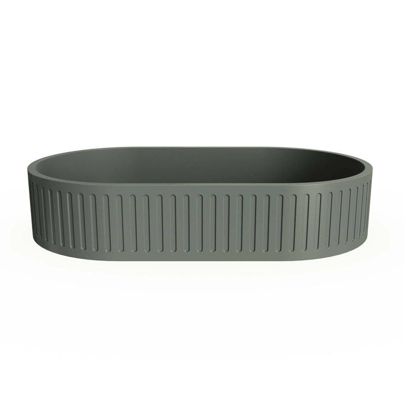 23.6'' Concrete Vessel Oval Modern Bathroom Sink