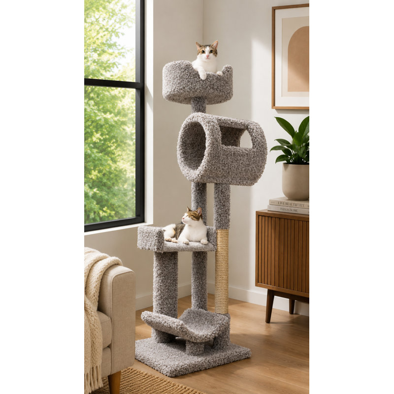 New Cat Condos 63″ Cat Tree with Perches & Sisal Posts for Large Cats
