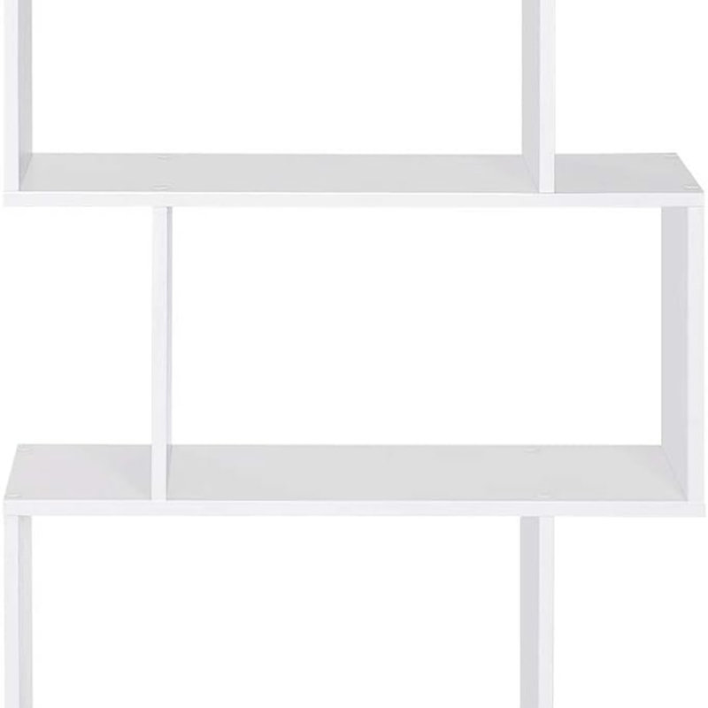 Five Layer Simple Household White Bookshelf, Cream White
