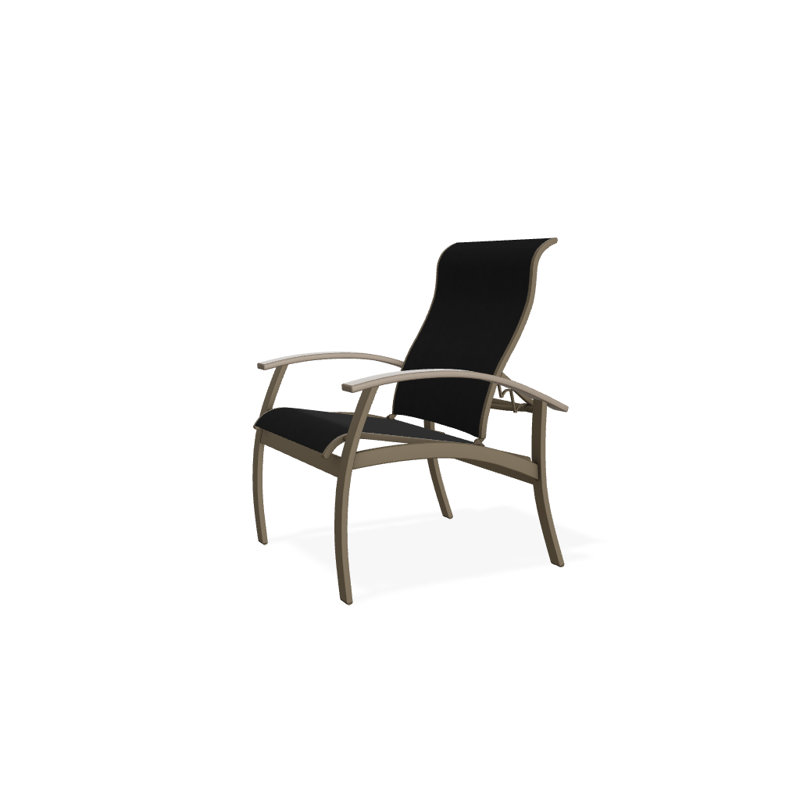 Chaise de patio Askar, Désert, Noir 5D Sunbrella®, Bois de plage texturé