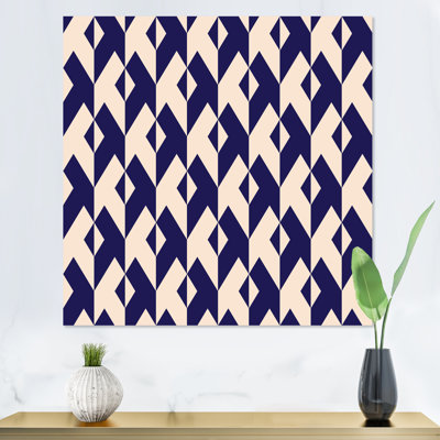 «Pink and Black Triangular Geometrics», reproduction d'art sur toile à motifs