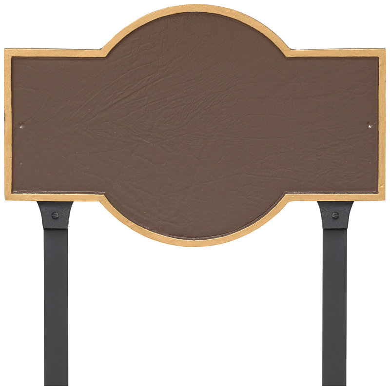 Plaque d'adresse rectangulaire avec piquets Canterbury, Sable / doré, Oui