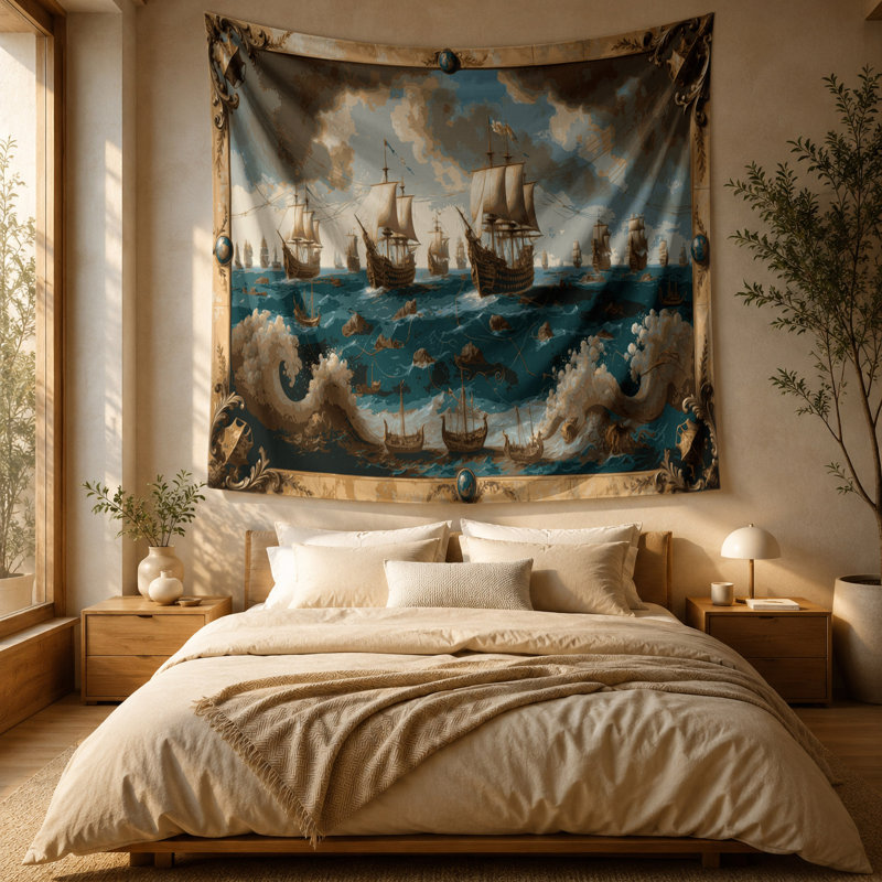 Tapisserie murale «Nautical Trading routes», 51 po x 60 po