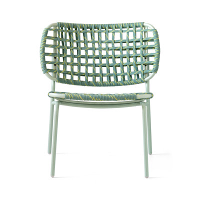 Yo Outdoor Lounge Chair with Woven Seat and Metal Frame