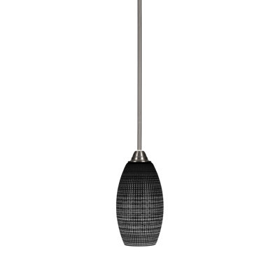 Luminaire suspendu suspendu à la tige Ahnn Paramount, fini nickel brossé avec verre de 5,5 po