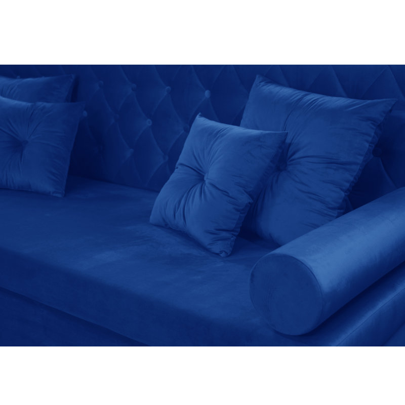 Glamour 3 Seater Sofa Bed, Blue