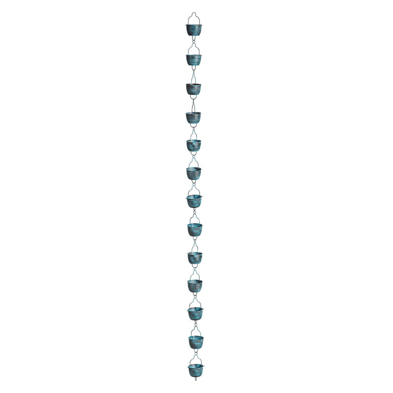Blue Rustic Bucket Rain Chain, 72" H