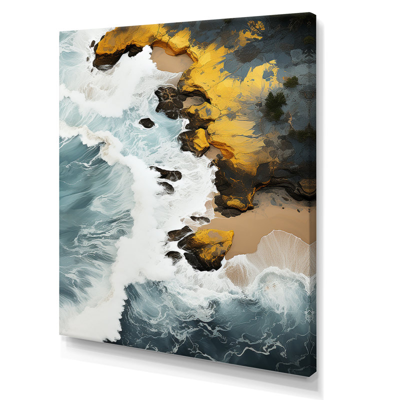 Sable tropical aérien - art mural plage, Toile tendue, H 20 po x l 12 po x P 1 po