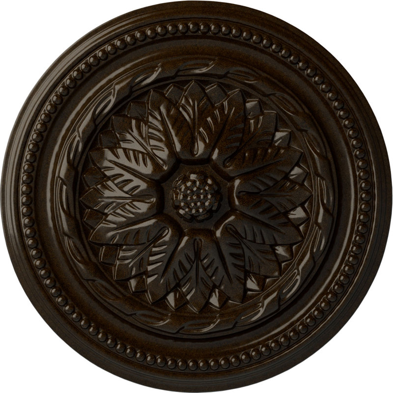 Médaillon de plafond Endurathane Wigan, DE 16 po x P 2 1/4 po, finition bronze peinte à la main, Bronze