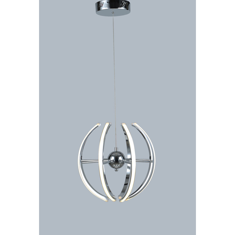 Pichler LED Chandelier With White Acrylic Diffusers, Chrome