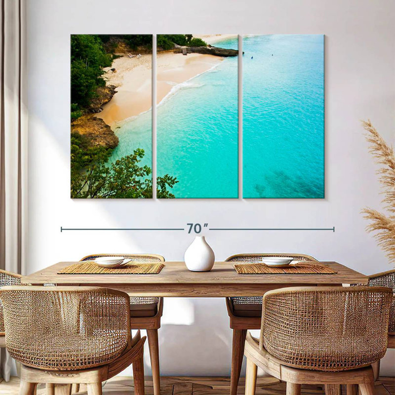 Gillard, plage de sable blanc, Anguilla, H 42 po x l 65 po