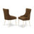 7 Piece Dining Table Set Consist of an Oval Dining Room Table with Butterfly Leaf and 6 Brown Linen Fabric Parsons Chairs, Linen White-1096358653-1162899504-1162899506