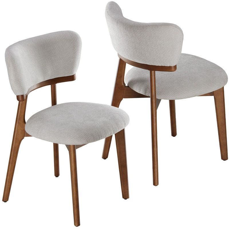 Chaises de salle à manger Devleta en velours, chaises capitonnées de style Mid-Century avec pieds en métal, Light gray