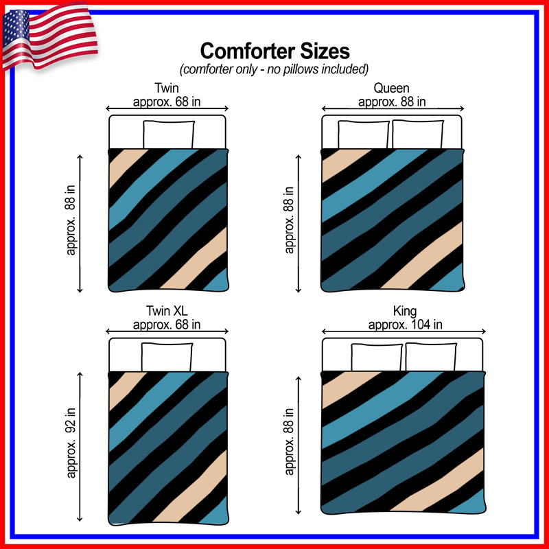 Édredon à rayures diagonales, Simple extra long