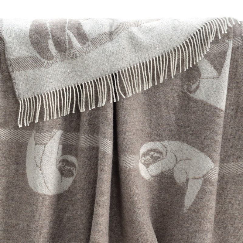 Brown Sloth Recycled Merino Wool Throw
