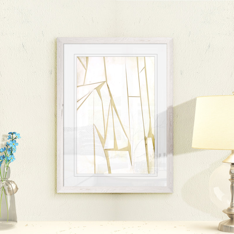 « antiqueed shards ii » par paul cezanne-photo, reproduction d’art encadrée, H 44 po x l 32 po x P 1,25 po, Blanc