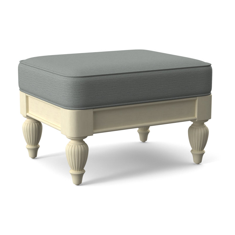 Grand View Ottoman, Bisque Finish, White Performance Fabric; 0851-94