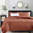 Red 3 Piece Reversible Bedspread For Queen, Oversized With Quilting And Pre - Washed Cotton Filling, Includes Two Shams, Machine Wash Quick Cleaning Queen Bed, To Fit High Depth Mattress Perfectly,
