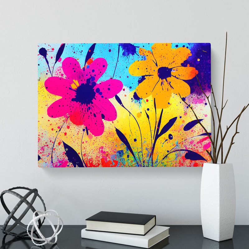 Flower Market Splash Vol.4 Abstract - Wrapped Canvas Print, 35cm H x 50cm W x 3cm D