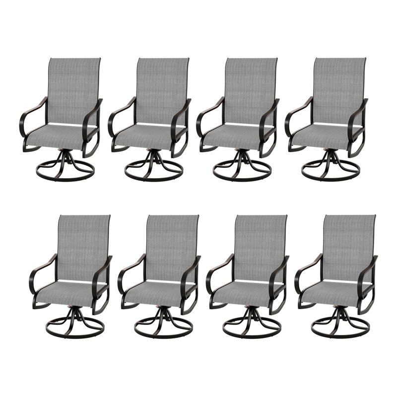 Ensemble de 8 chaises de salle à manger rembourrées Nordham, Gris / blanc