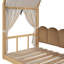Lit simple allongé avec toit arqué et bande lumineuse-885720653