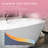 55" Glossy White Acrylic Freestanding Bathtub With Contemporary Design, Center Pop-Up Drain, And Integrated Overflow, Ideal For Bathroom Spa Home Improvement, Offering Ergonomic Comfort Superior Heat