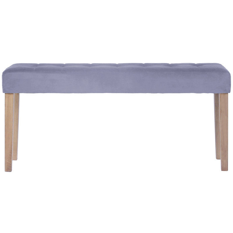 Velvet Bench, Grey, 48 cm H x 104 cm W x 35 cm D