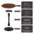 5-Piece Mid-Century Dining Set, Distressed Brown Chairs & Round Pedestal Table
