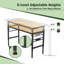 Établi à hauteur réglable, poste de travail robuste en bois d'hévéa de 60 po avec prises de courant, table de travail en bois franc d'une capacité de charge de 2000 lb pour atelier, garage, bureau, maison, commercial