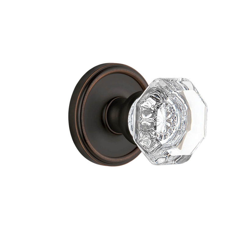 Poignée de porte Chambord avec rosette Georgetown, Bronze éternel, Intimité (lit et salle de bain), 2 3/4"