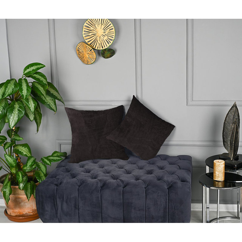 Matte Velvet Cushion Cover - 1 Pc, 56cm x 56cm, Onyx
